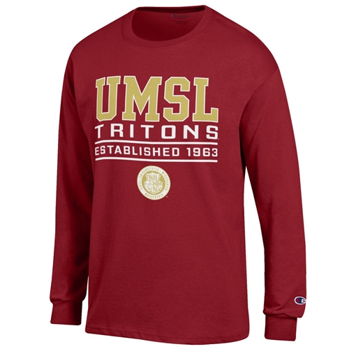 UMSL Triton Store - UMSL Tritons Official Seal Champion Red Crew Neck Shirt